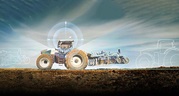 Tractor with superimposed location graphics